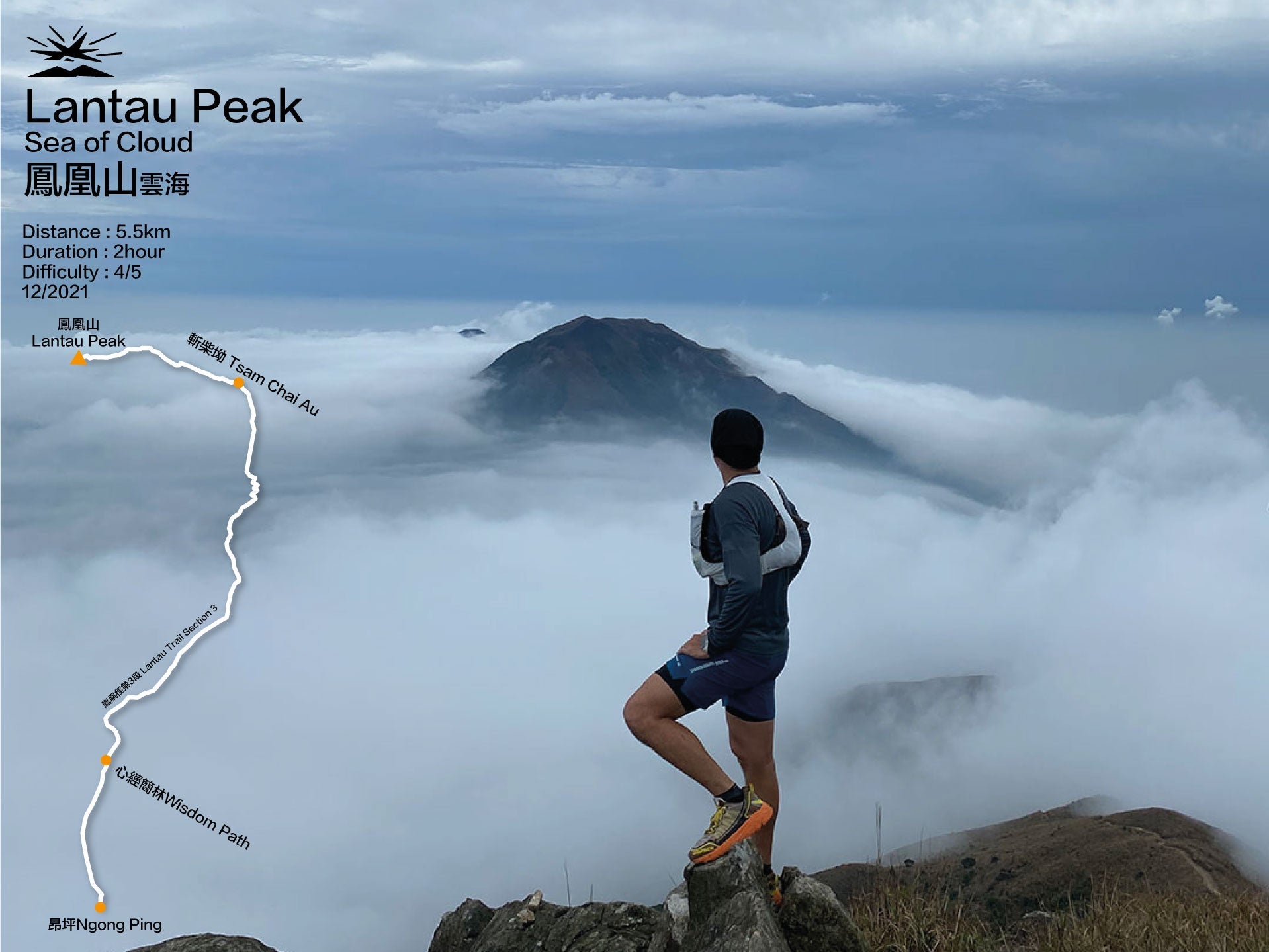 Lantau Peak 934m - Sea of clouds