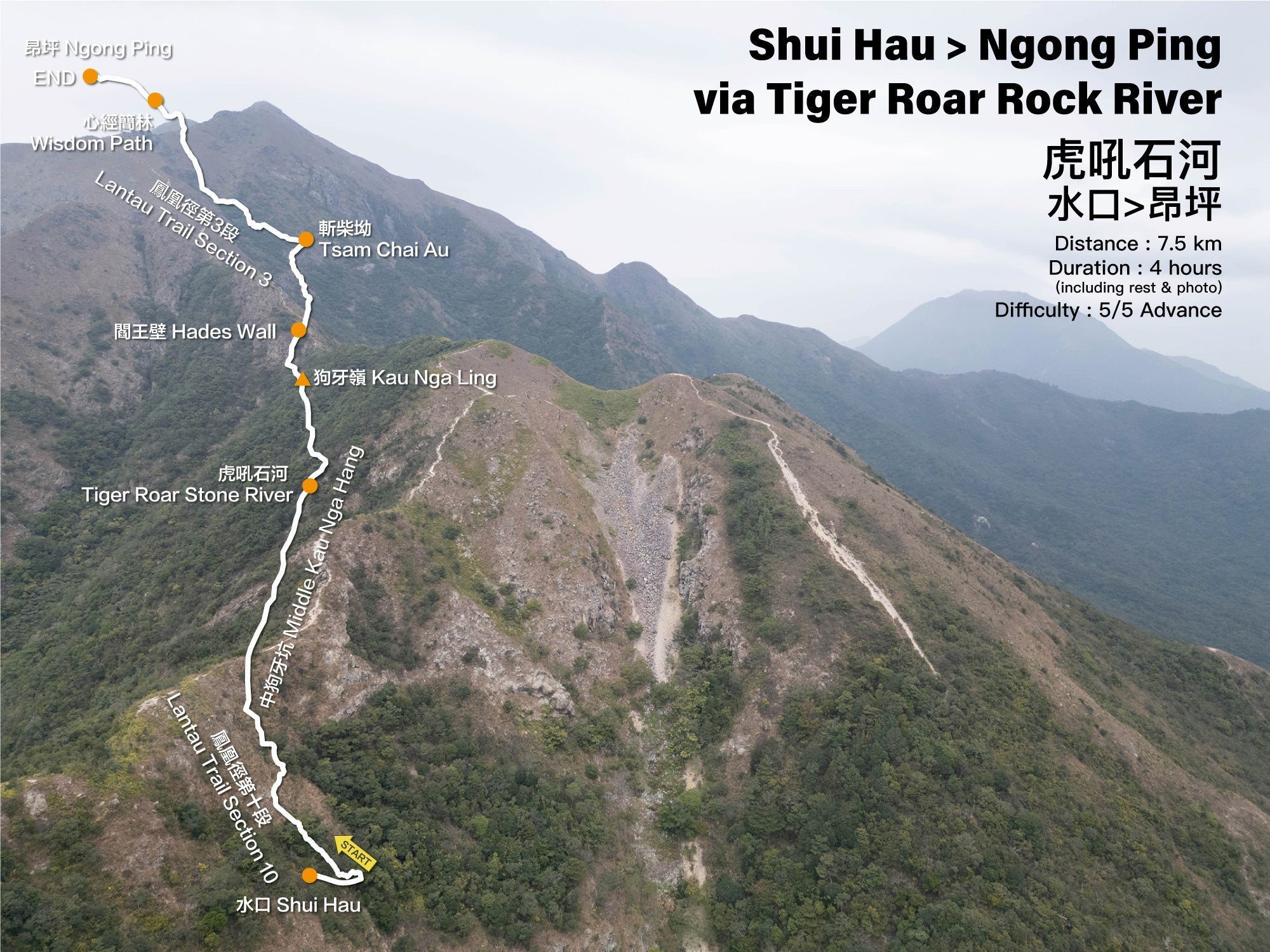 Shui Hau to Ngong Ping via Tiger Roar Rock River